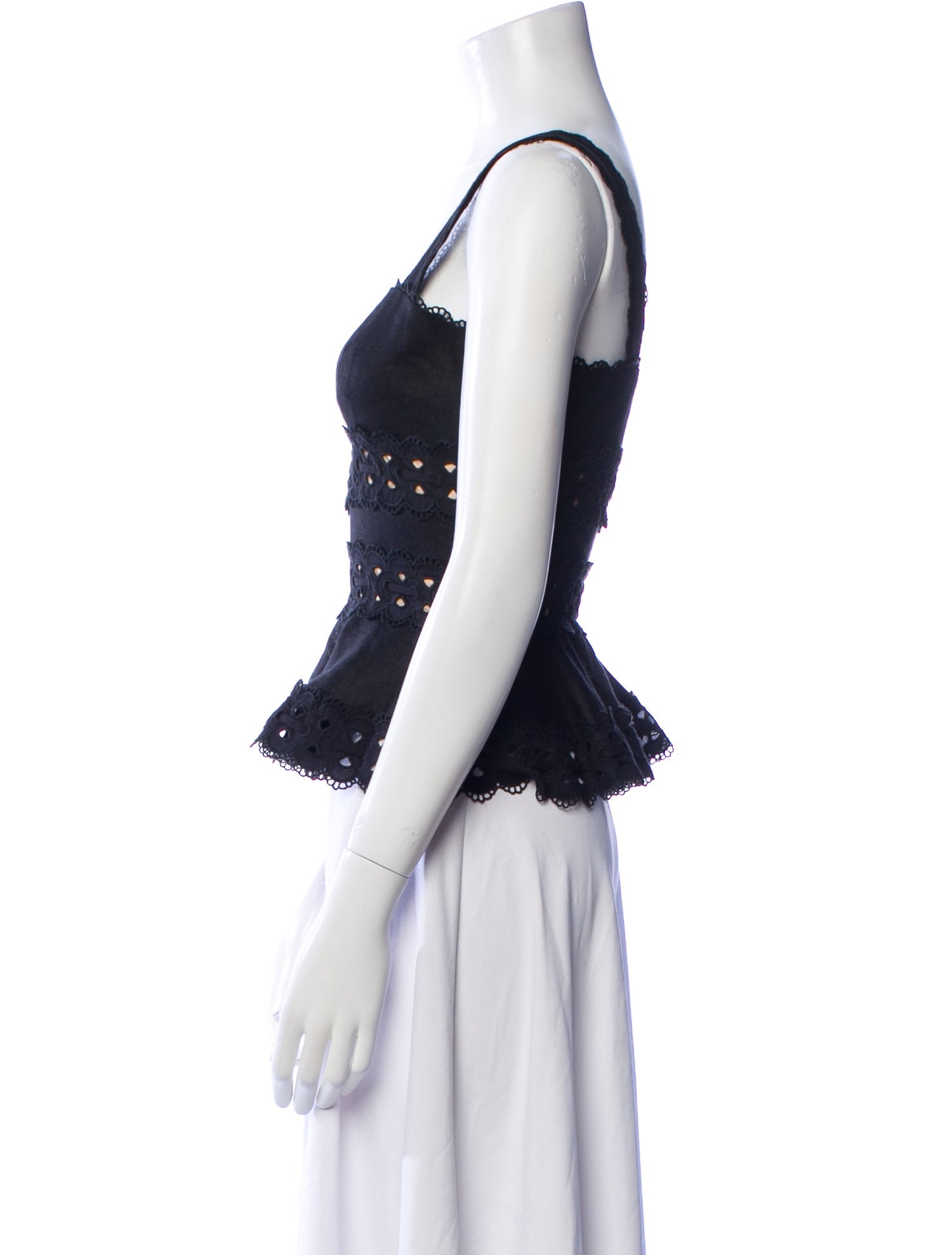 Zimmermann Linen Square Neckline Crop Top