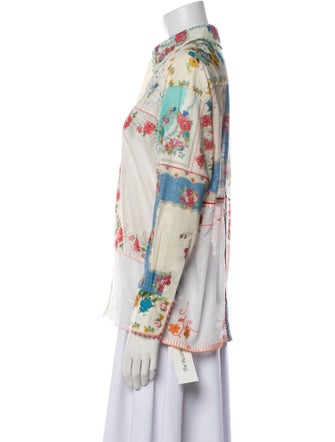 Zimmermann Floral Print Long Sleeve Button-Up Top