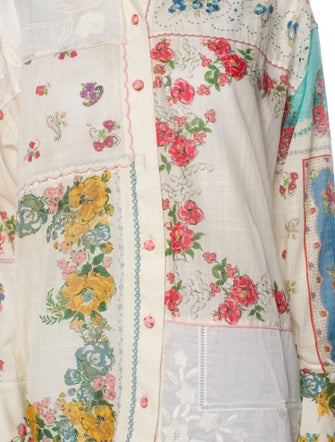 Zimmermann Floral Print Long Sleeve Button-Up Top