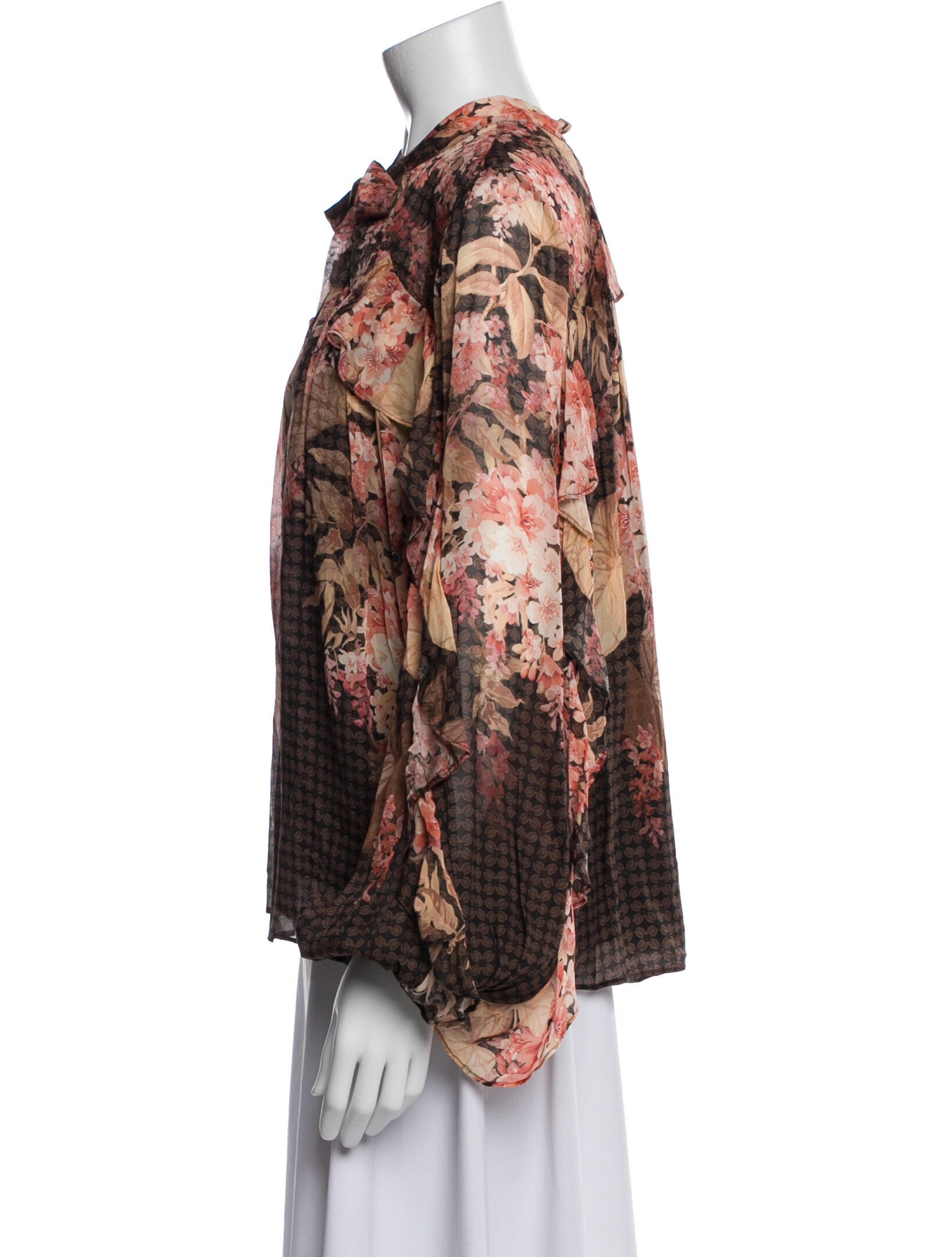 Zimmermann Printed Tie Neck Blouse