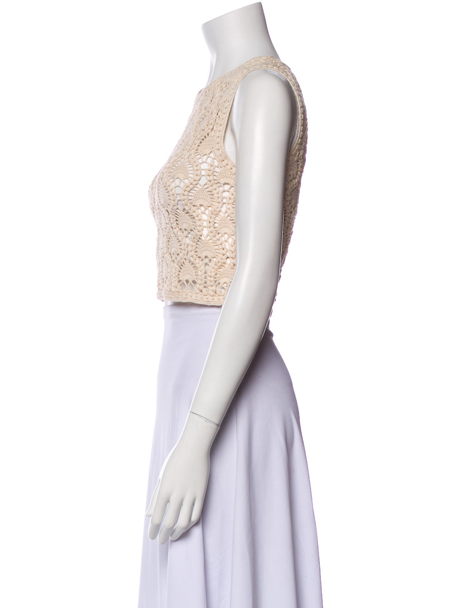 Zimmermann Crew Neck Sleeveless Crop Top