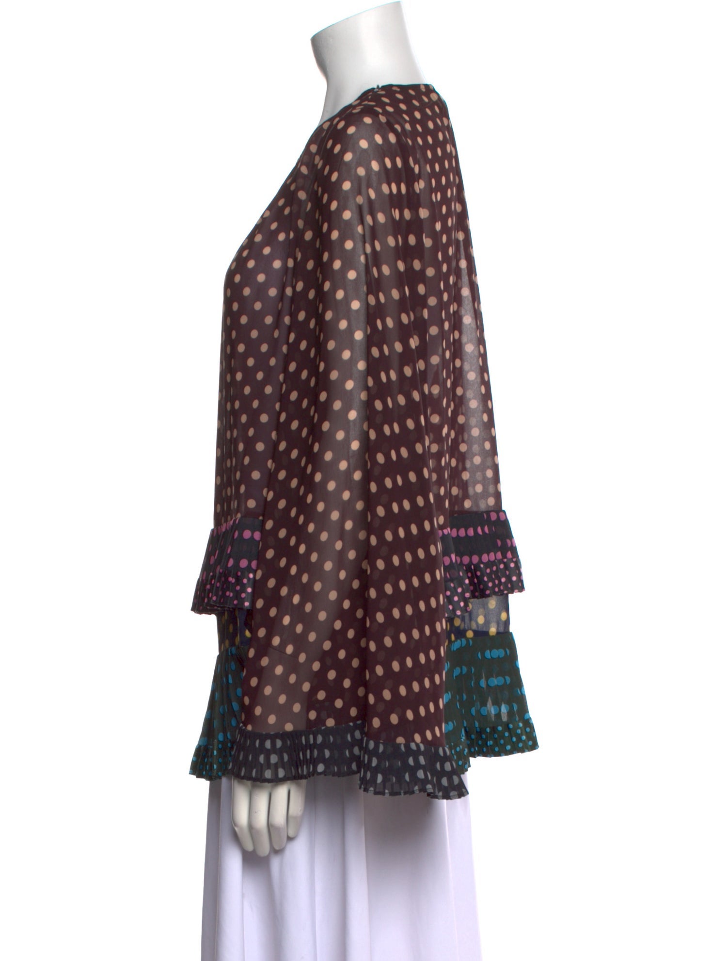 Zimmermann Polka Dot Print Crew Neck Blouse