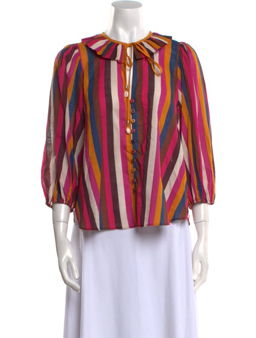 Zimmermann Striped Crew Neck Blouse