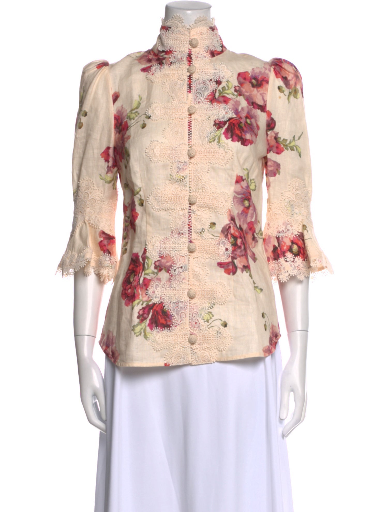 Zimmermann Linen Floral Print Blouse
