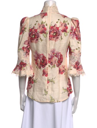 Zimmermann Linen Floral Print Blouse
