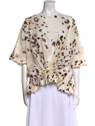 Zimmermann Printed Bateau Neckline Blouse