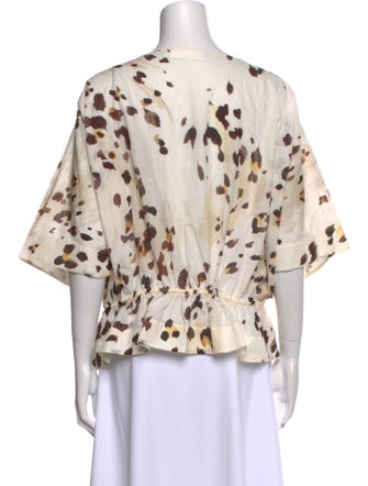 Zimmermann Printed Bateau Neckline Blouse