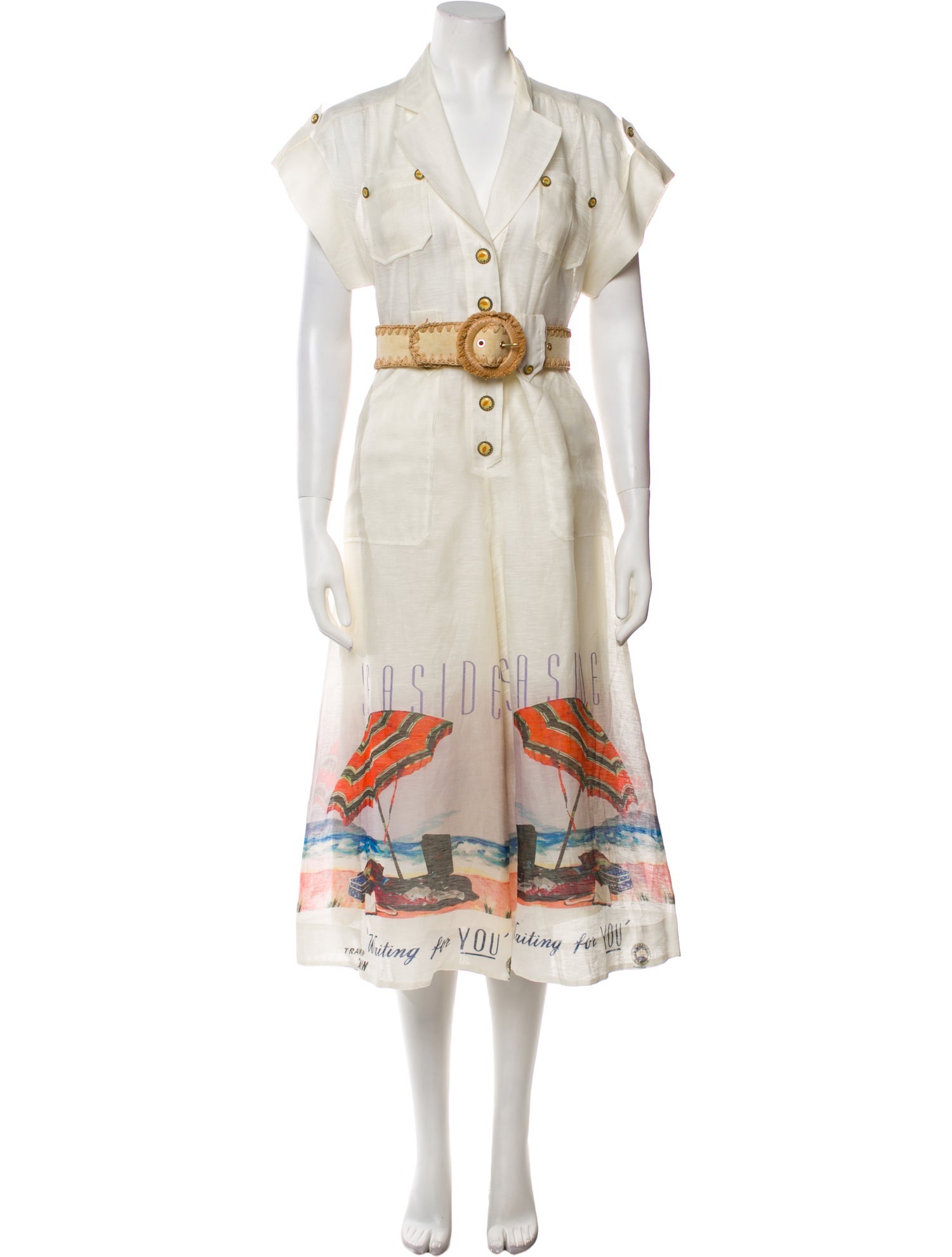 Zimmermann Seaside Postcard Linen Romper