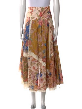 Zimmermann Floral Print Midi Length Skirt