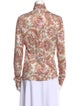 Zimmermann Paisley Print Turtleneck Blouse