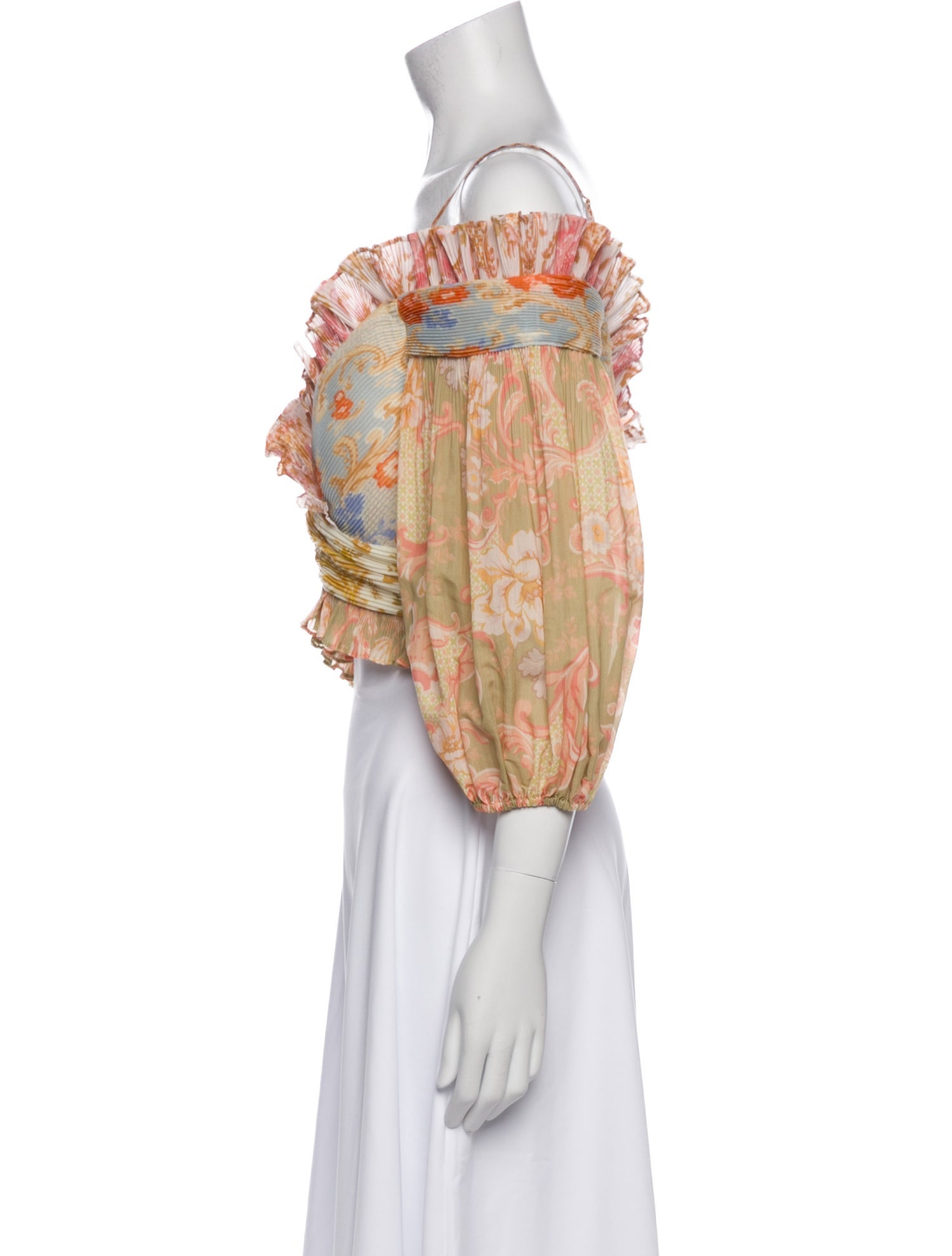 Zimmermann Printed Square Neckline Crop Top