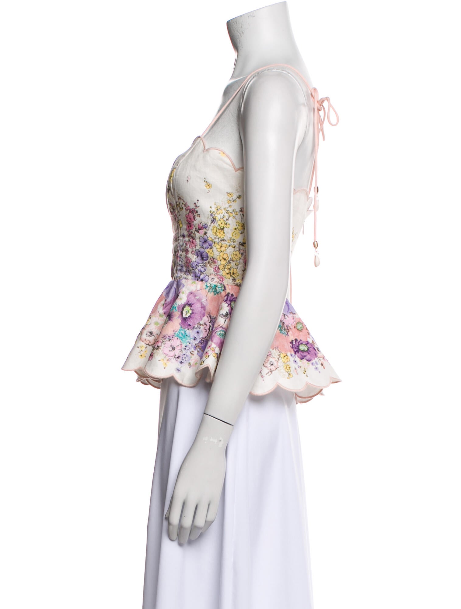 Zimmermann Linen Floral Print Crop Top