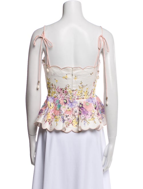 Zimmermann Linen Floral Print Crop Top