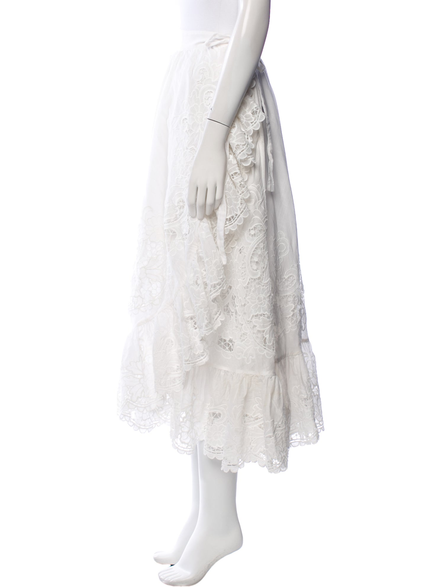 Zimmermann Crochet Trim Midi Length Skirt