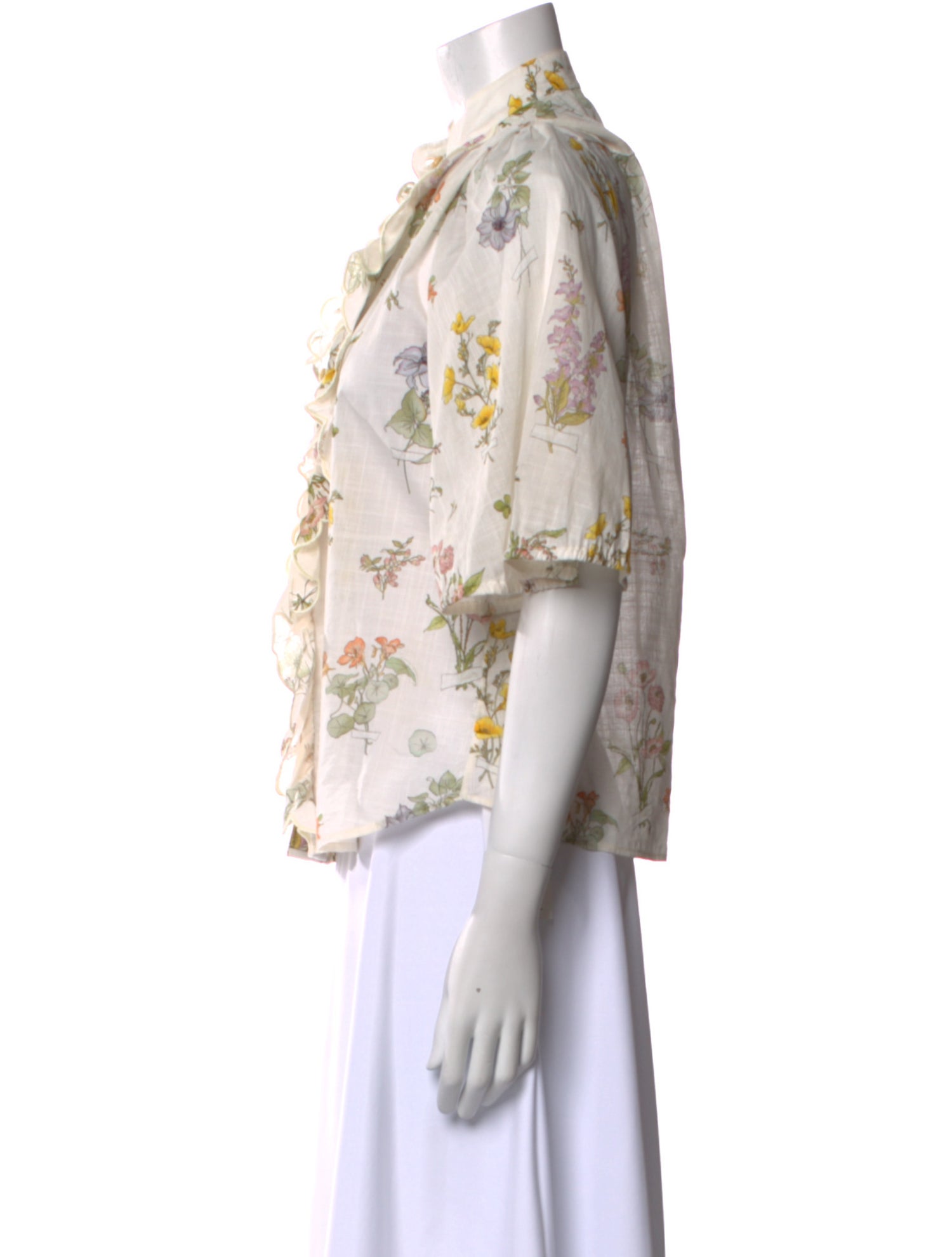 Zimmermann Floral Print Mock Neck Blouse