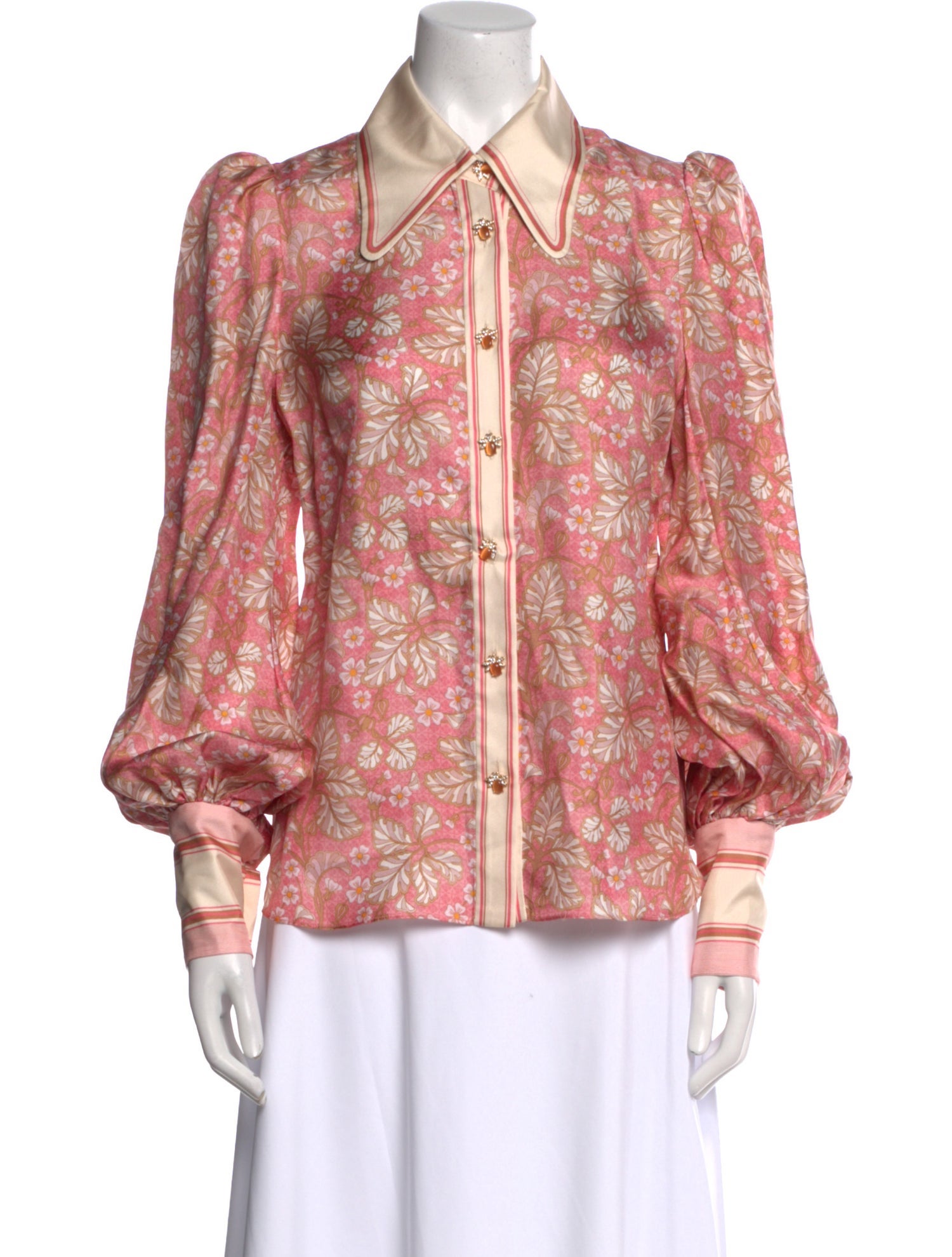 Zimmermann Silk Floral Print Button-Up Top