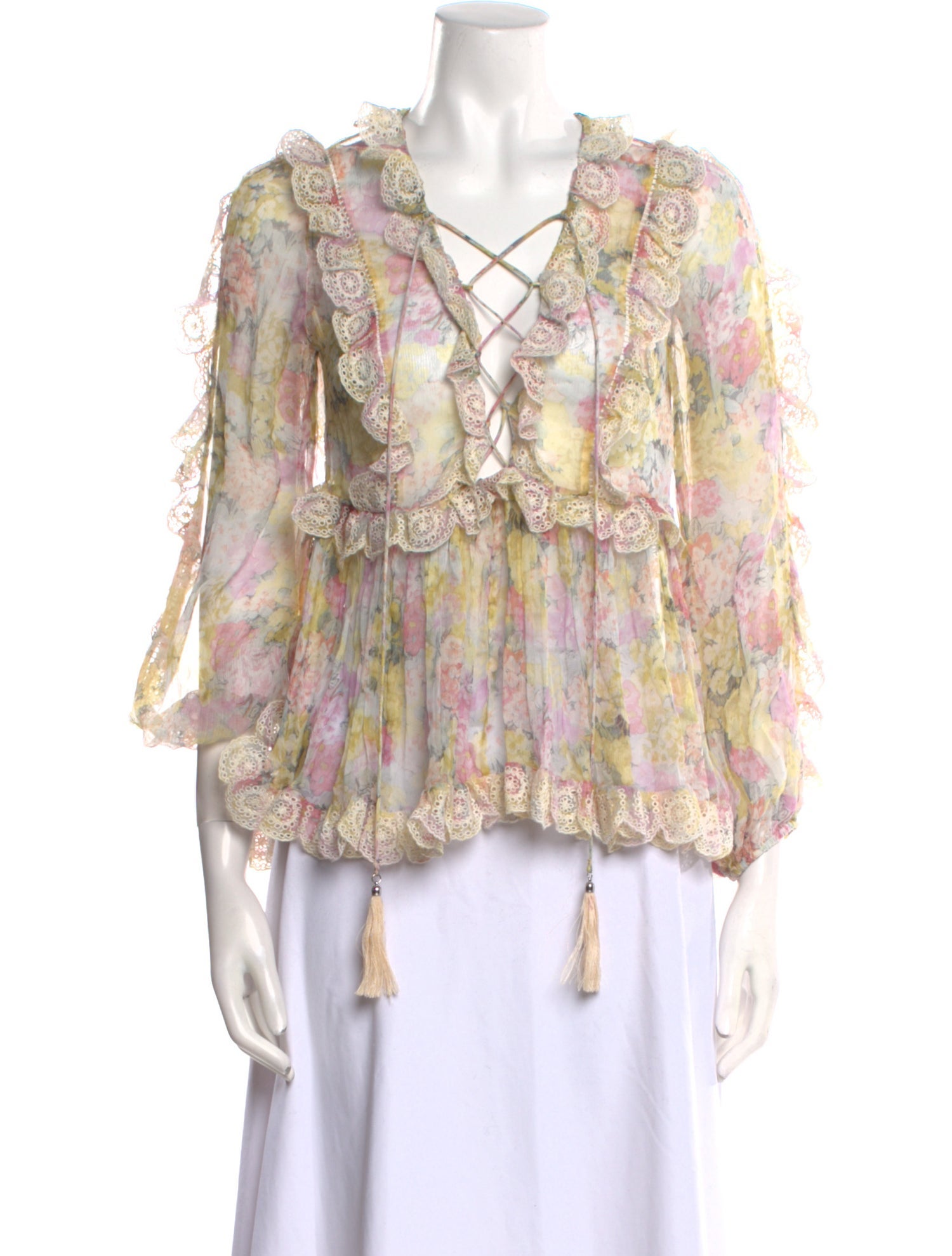 Zimmermann Silk Floral Print Blouse