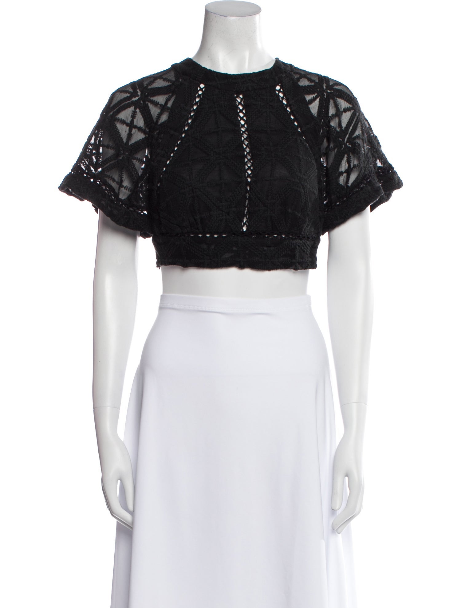 Zimmermann Silk Lace Pattern Crop Top