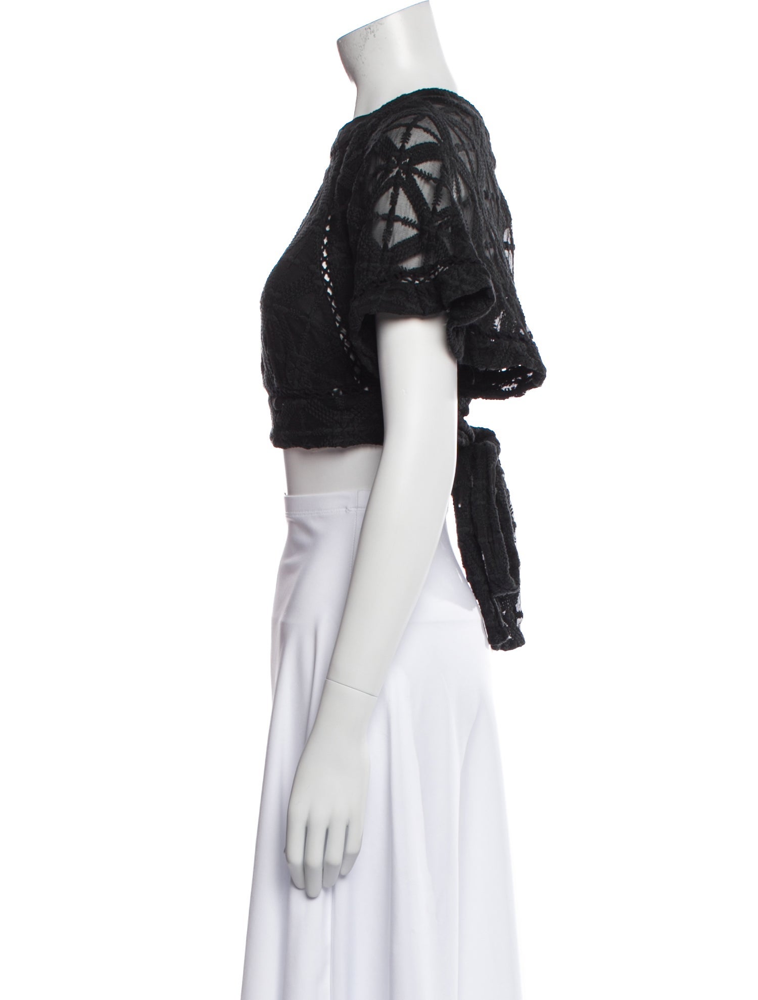 Zimmermann Silk Lace Pattern Crop Top