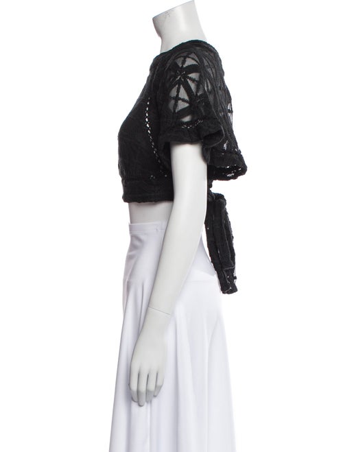 Zimmermann Silk Lace Pattern Crop Top