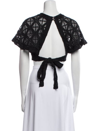 Zimmermann Silk Lace Pattern Crop Top