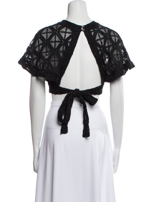 Zimmermann Silk Lace Pattern Crop Top