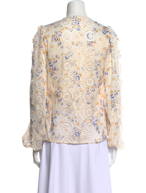 Zimmermann Floral Print Crew Neck Blouse
