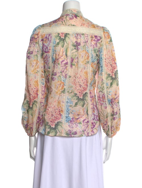 Zimmermann Floral Print Mock Neck Blouse