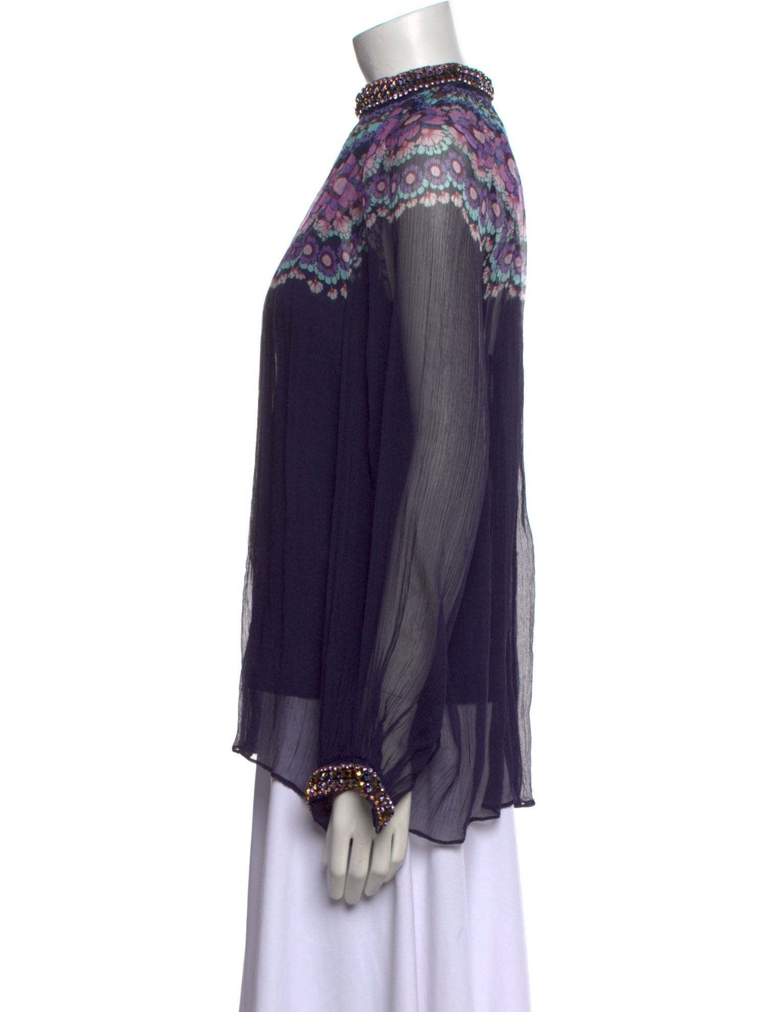 Zimmermann Mock Neck Long Sleeve Blouse