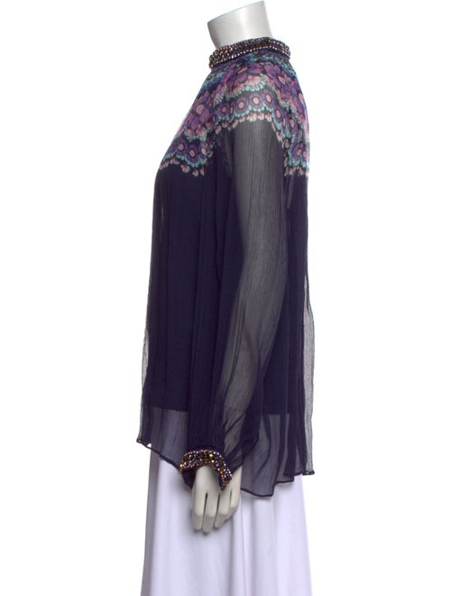 Zimmermann Mock Neck Long Sleeve Blouse