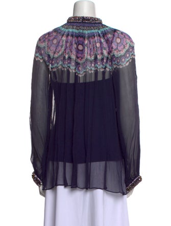 Zimmermann Mock Neck Long Sleeve Blouse