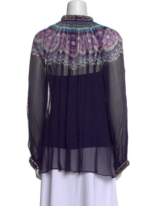 Zimmermann Mock Neck Long Sleeve Blouse