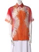 Zimmermann Silk Tie-Dye Print Button-Up Top