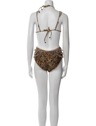 Zimmermann Printed Ruffle Embellishment One-Piece