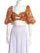 Zimmermann Floral Print Square Neckline Crop Top