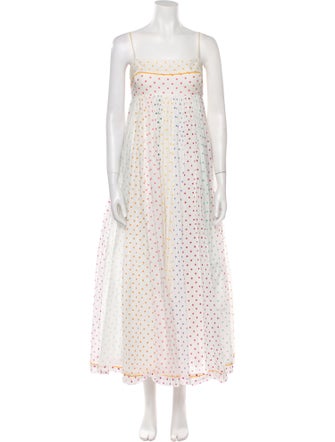 Zimmermann Polka Dot Print Midi Length Dress