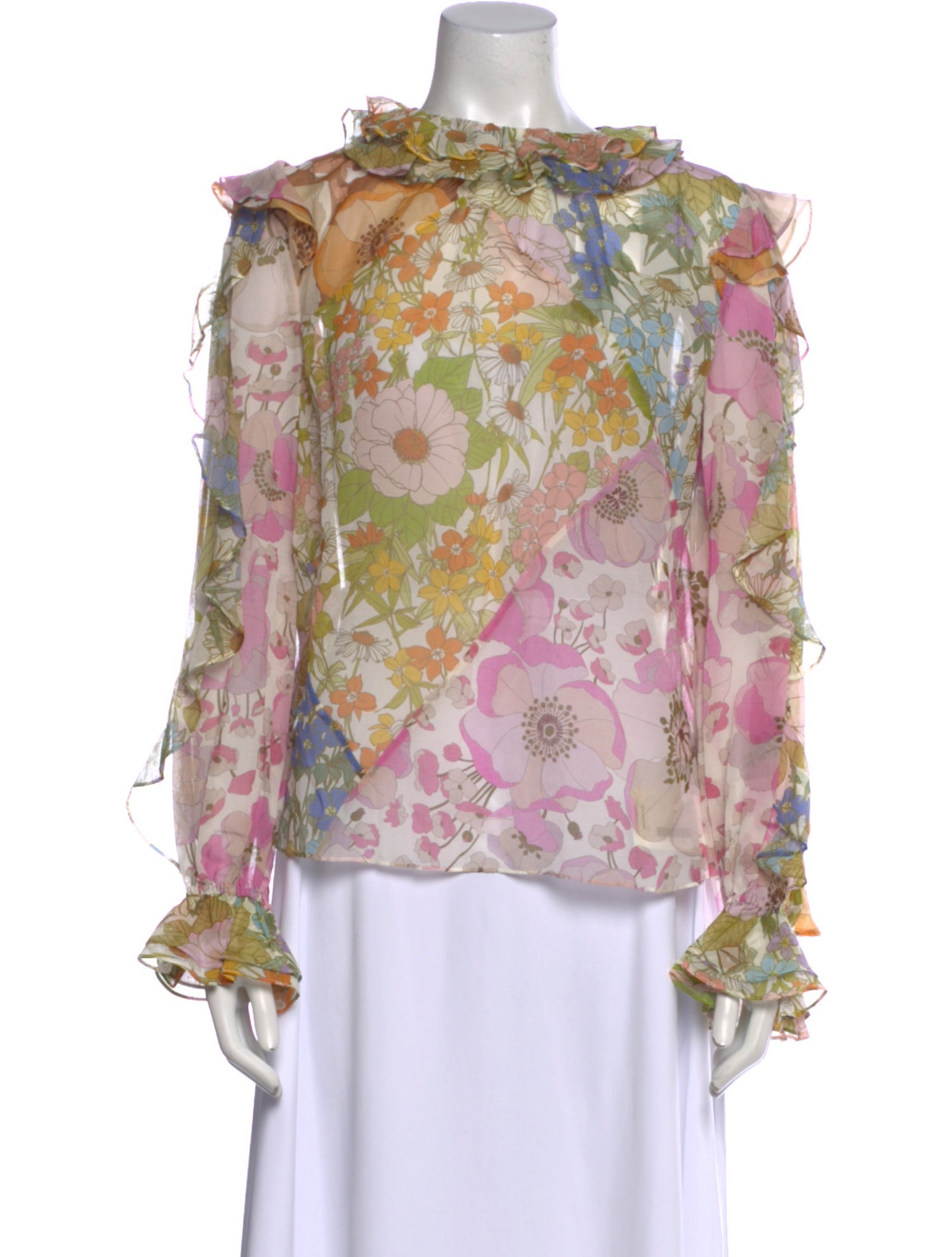 Zimmermann Floral Print Scoop Neck Blouse w/ Tags