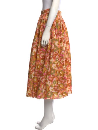 Zimmermann Floral Print Midi Length Skirt