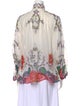 Zimmermann Floral Print Mock Neck Blouse