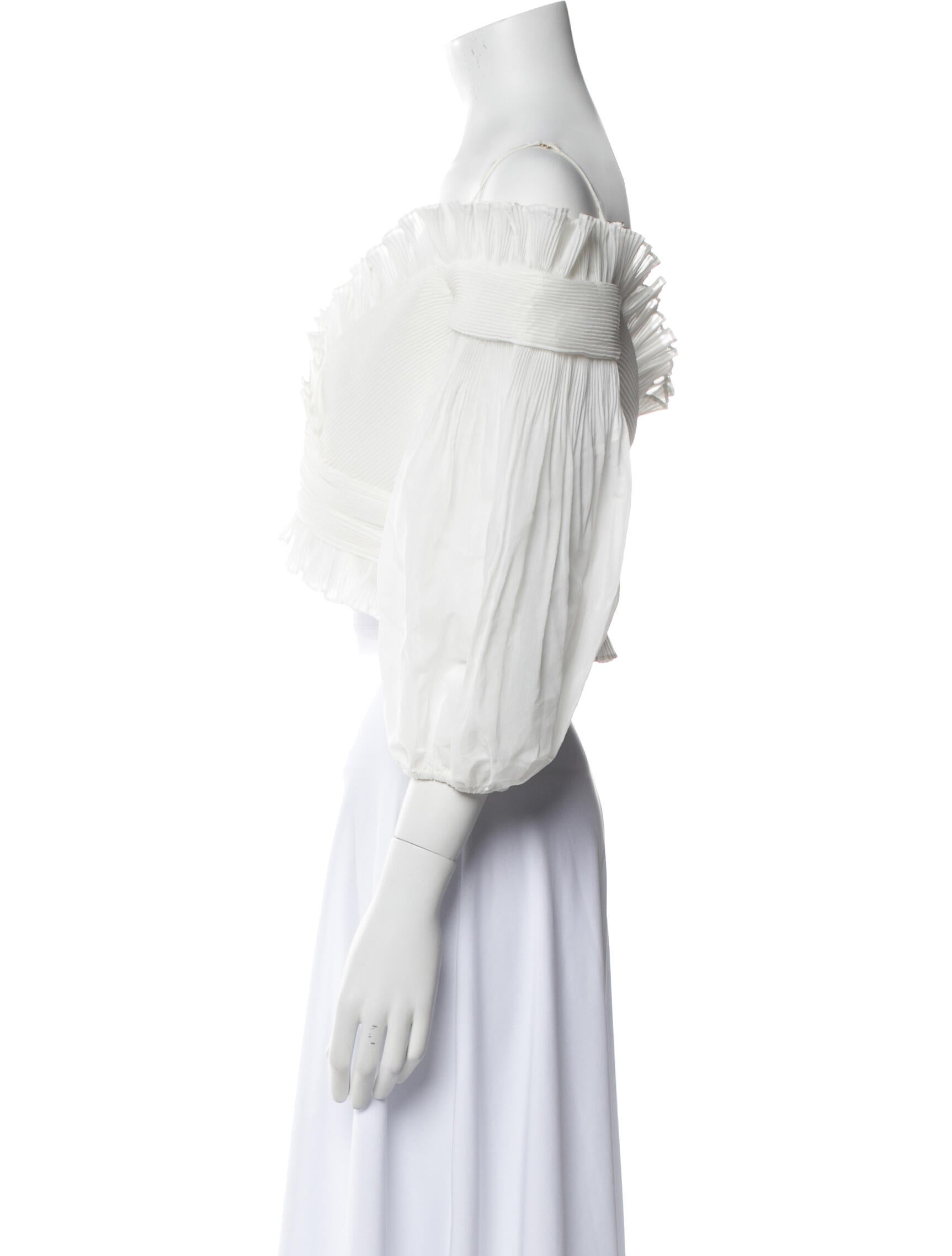 Zimmermann Off-The-Shoulder Three-Quarter Sleeve Crop Top w/ Tags