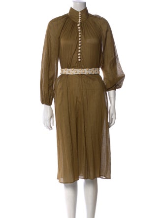Zimmermann Mock Neck Midi Length Dress