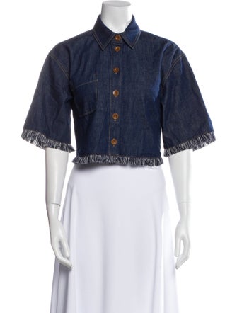 Zimmermann Short Sleeve Crop Top