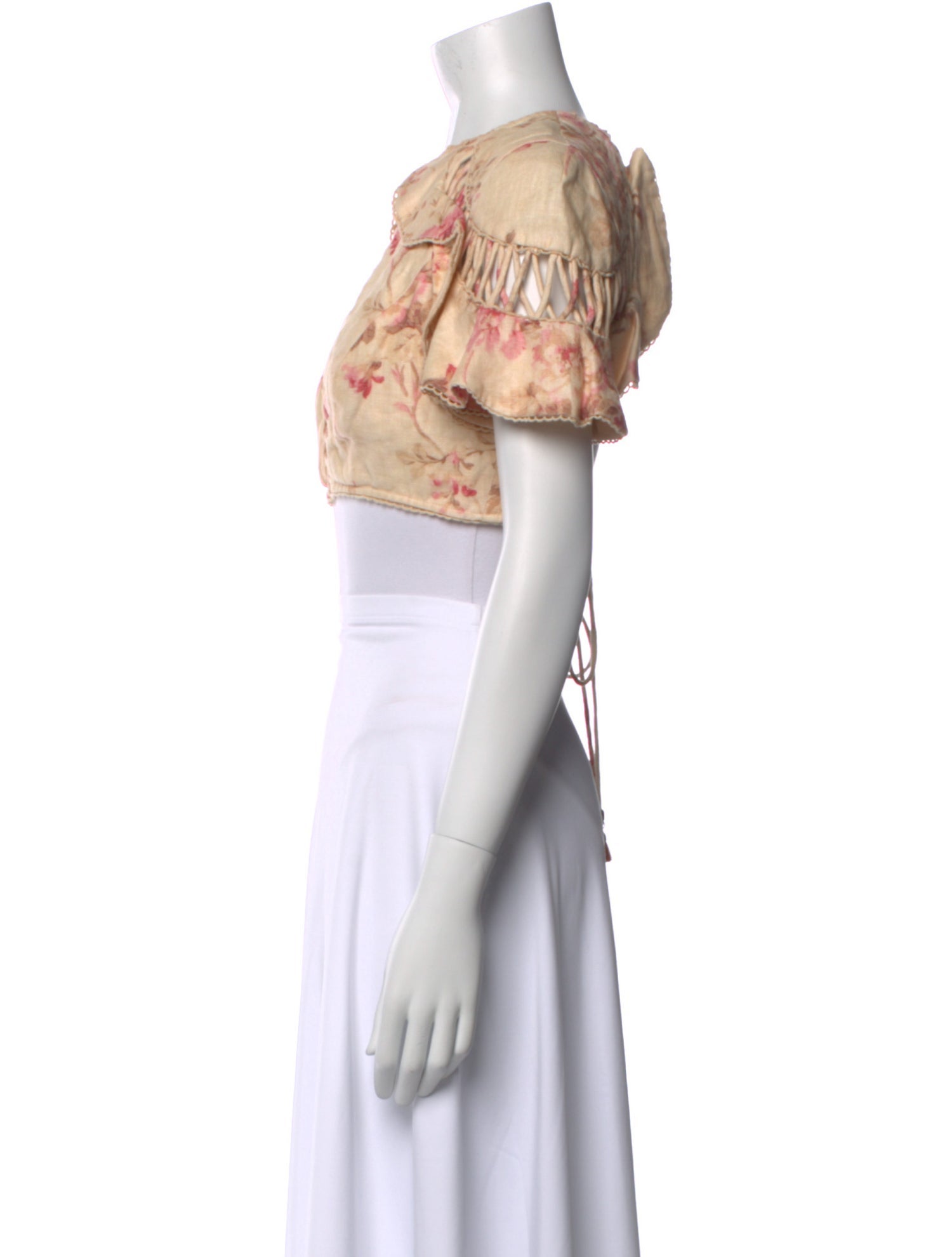 Zimmermann Linen Printed Crop Top