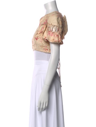 Zimmermann Linen Printed Crop Top