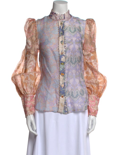 Zimmermann Linen Floral Print Blouse