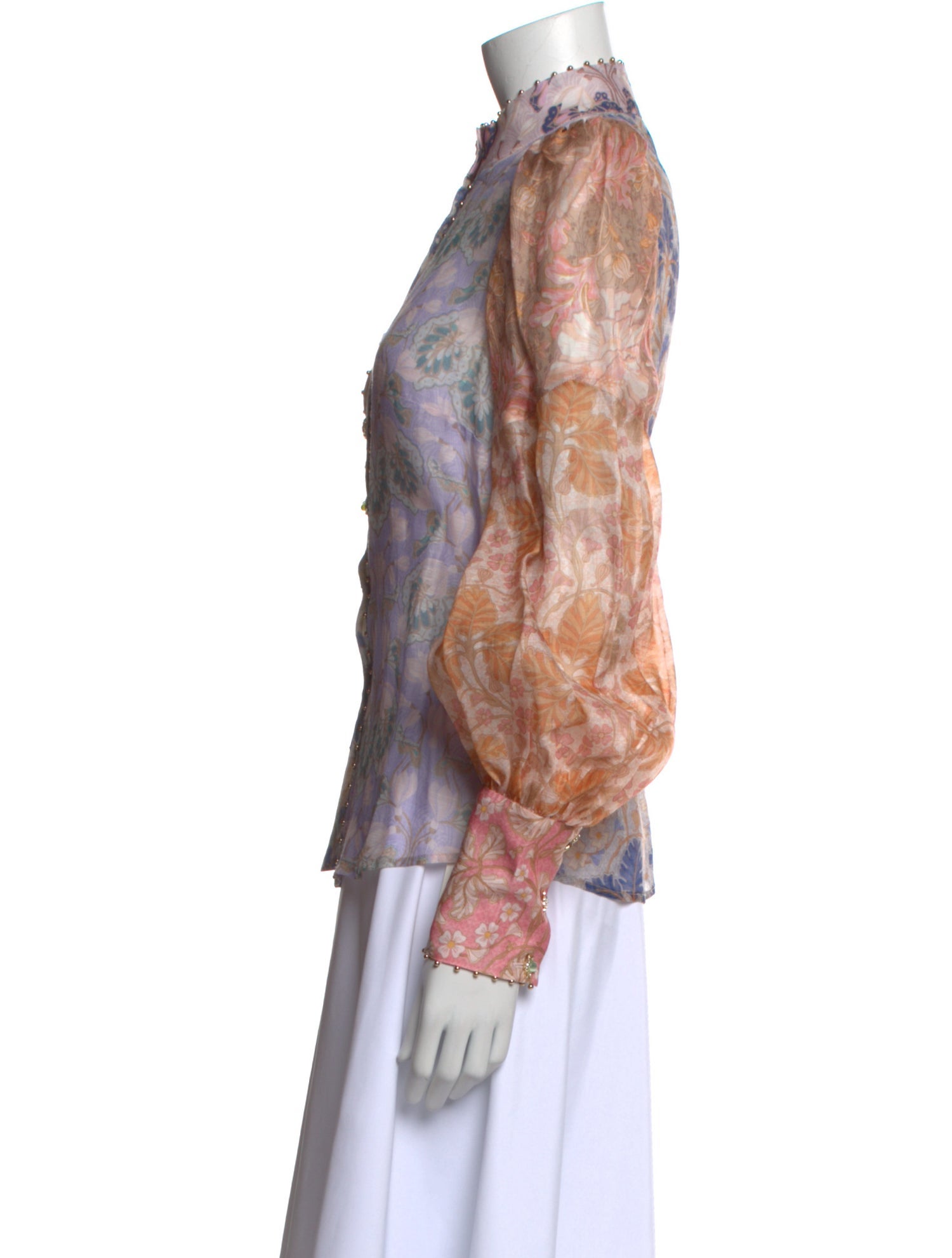 Zimmermann Linen Floral Print Blouse