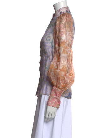 Zimmermann Linen Floral Print Blouse