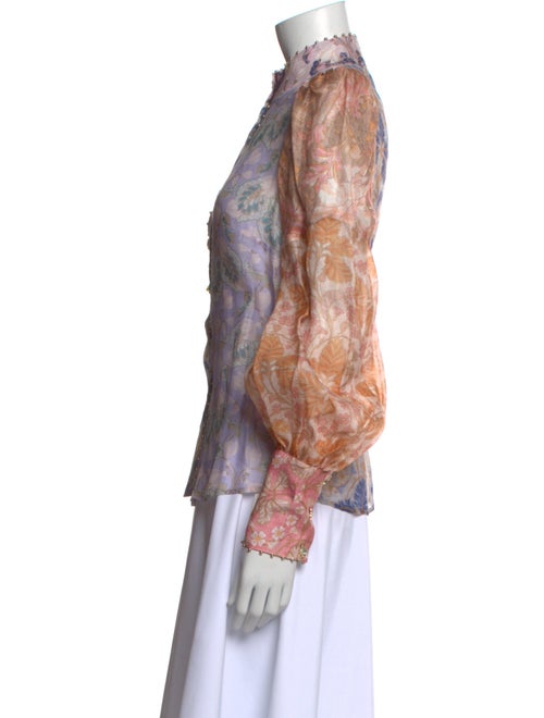 Zimmermann Linen Floral Print Blouse