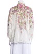 Zimmermann Floral Print Mock Neck Button-Up Top