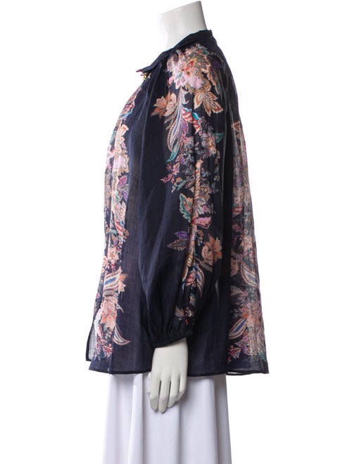 Zimmermann Floral Print Long Sleeve Button-Up Top
